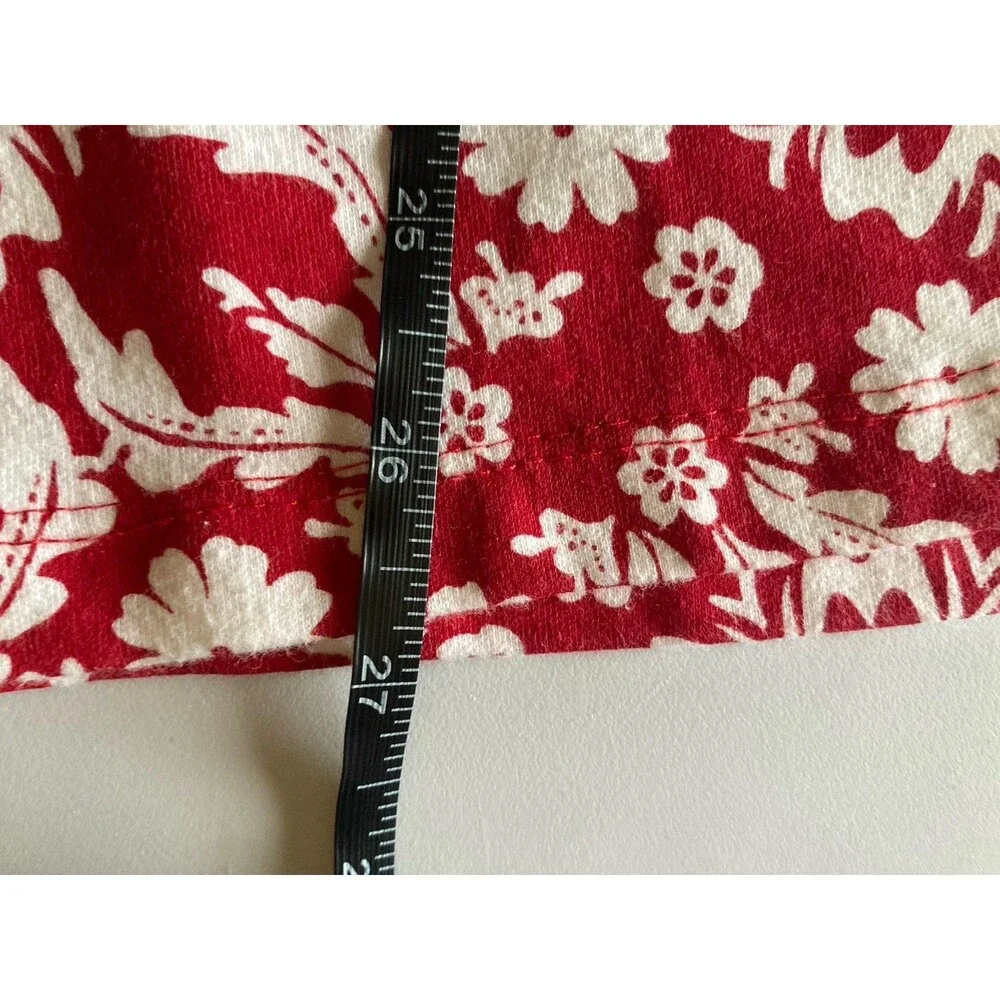 Rebecca Malone Woman Top 3X Plus Red White Floral Casual Stretch Short Sleeved